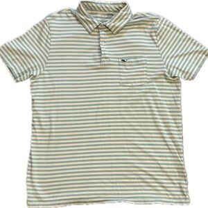 Vineyard Vines Blue and White Striped Polo